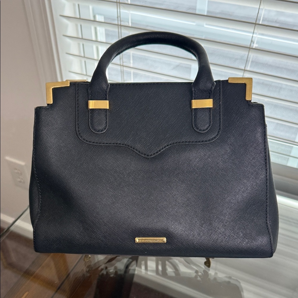Rebecca Minkoff Black and Gold Satchel
